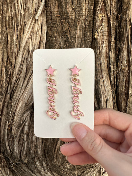 Pink howdy earrings