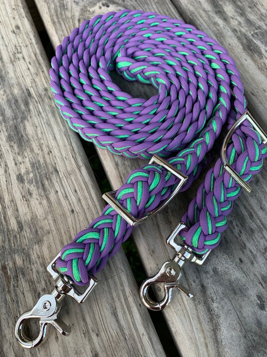 Mint and lilac purple reins
