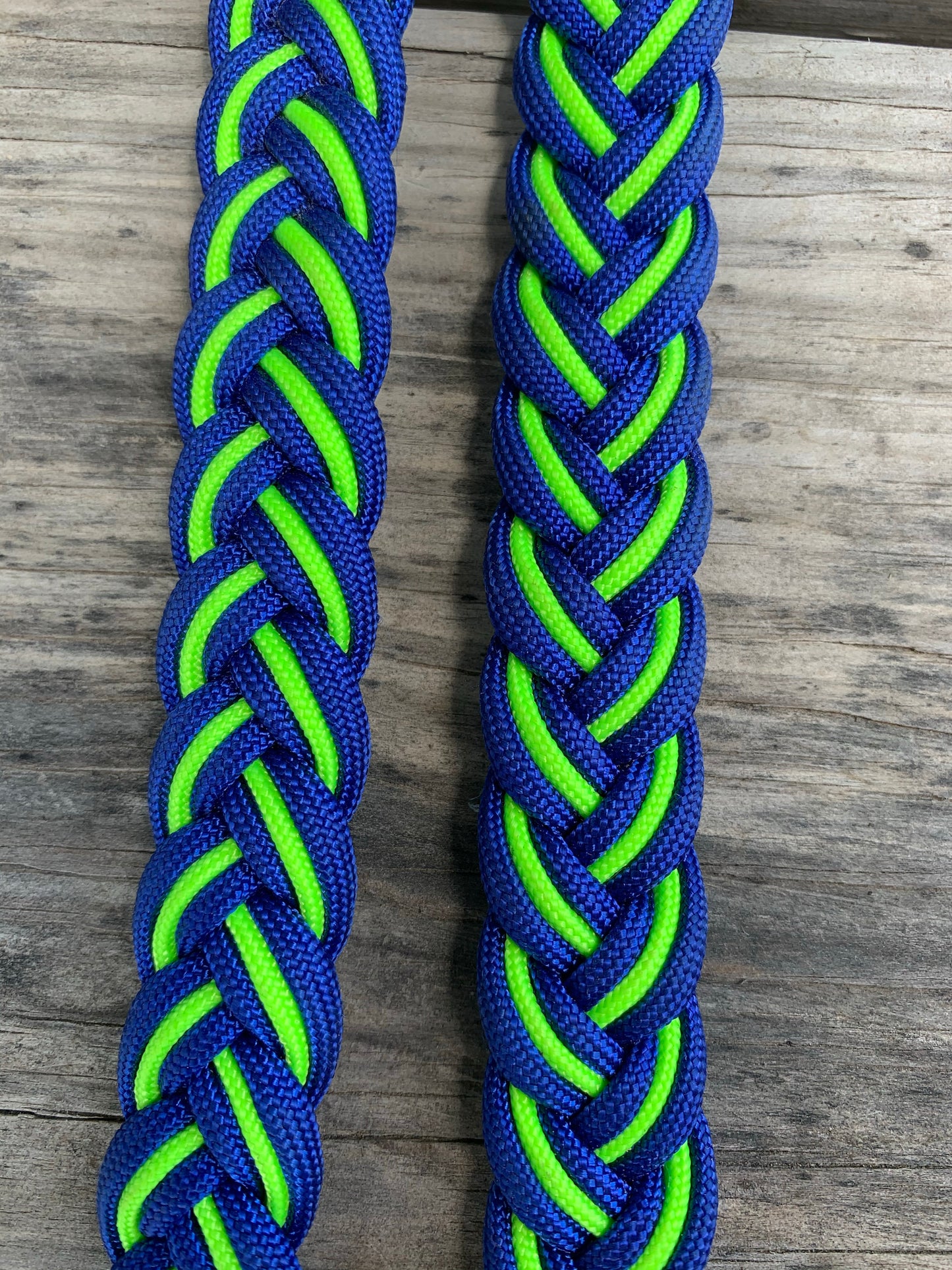 Green And electric blue reins