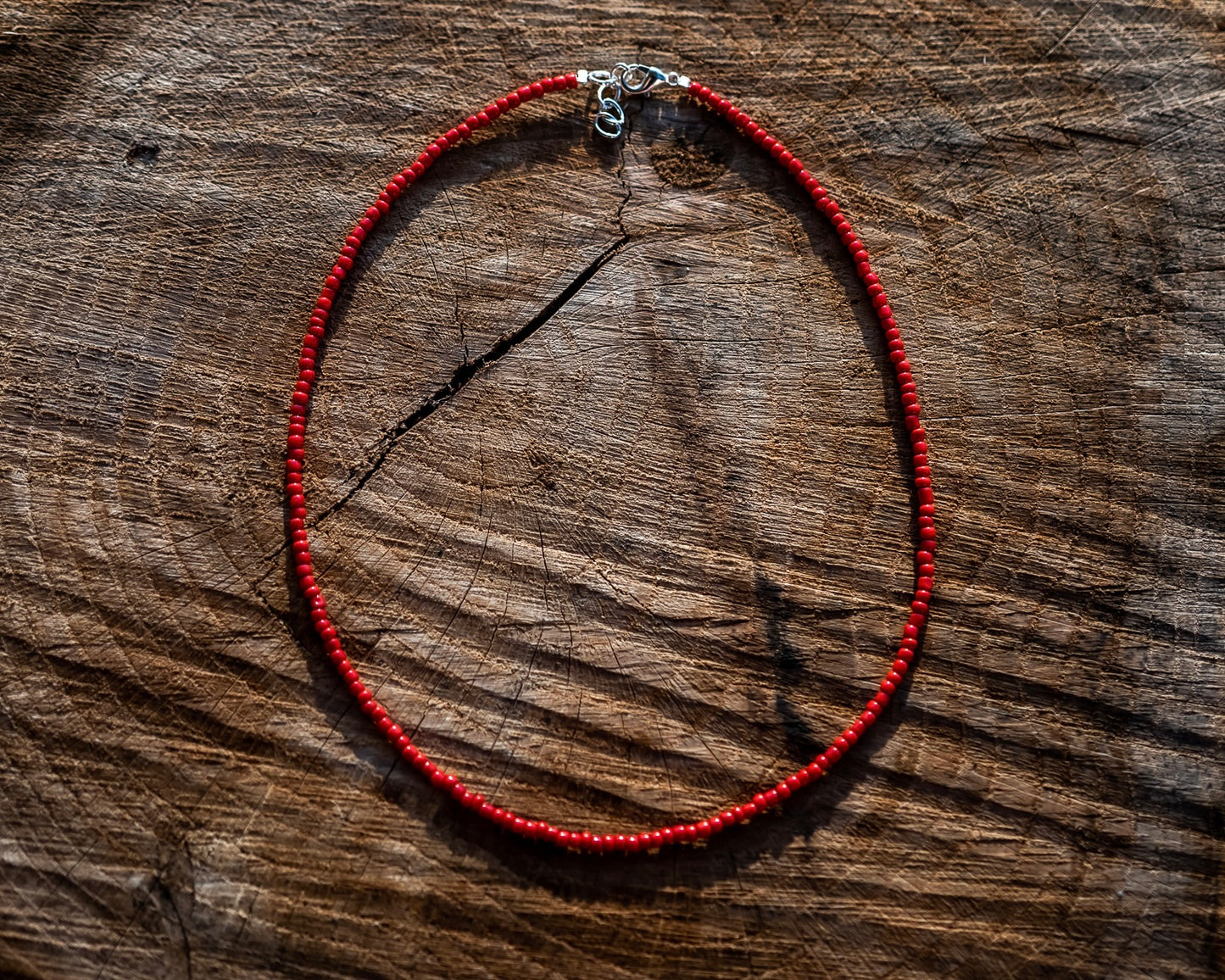 Red choker necklace