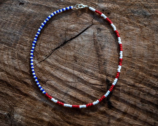 Red white and blue #2 choker necklace