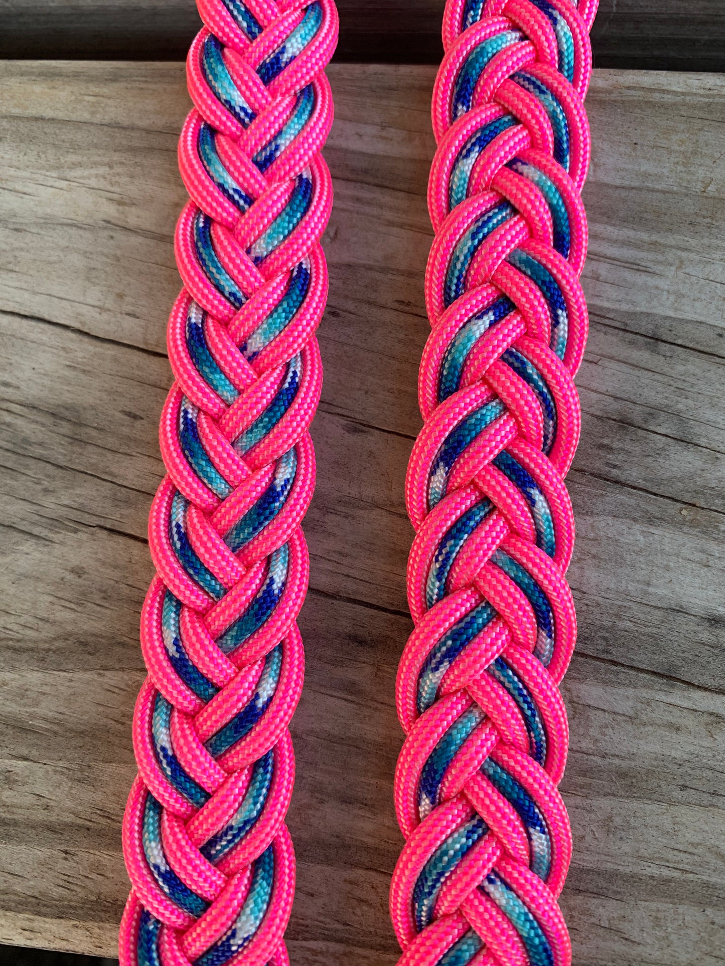 Rose pink and icy blue reins