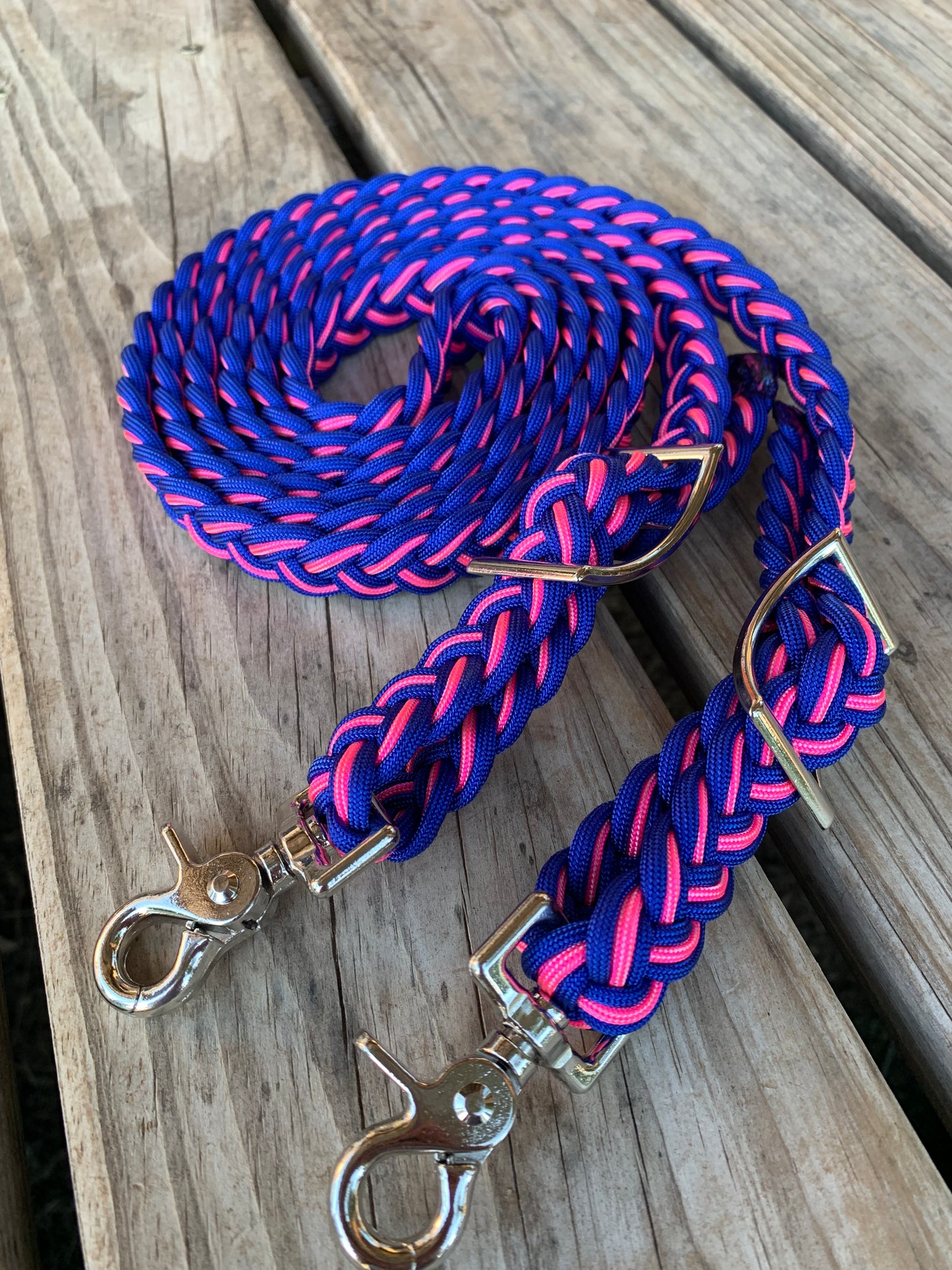 Acid purple and rose pink reins