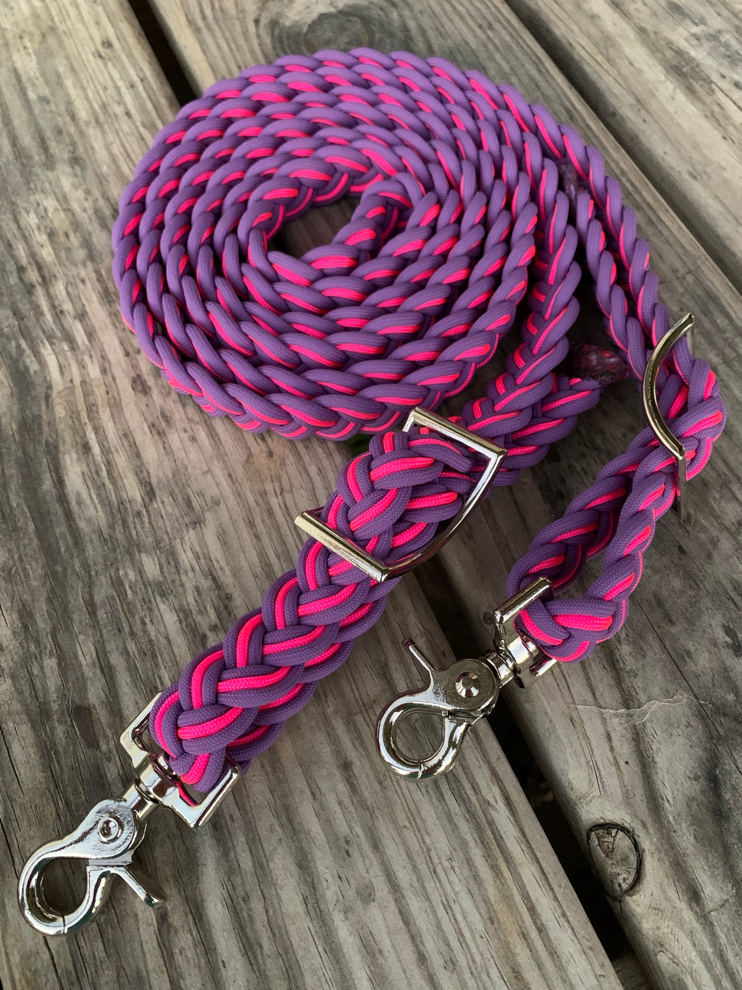 Lilac purple and hot pink reins
